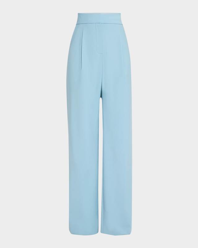 Robinne Pleated Straight-Leg Pants